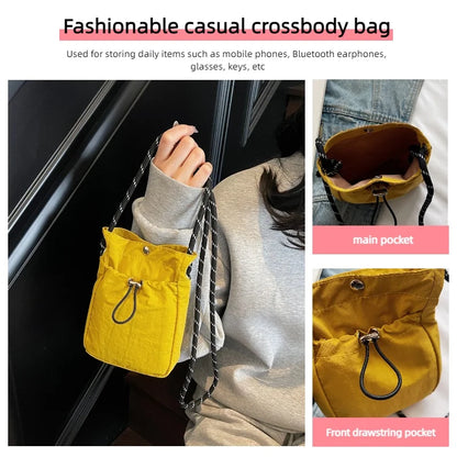 Women's Drawstring Mini Crossbody Shoulder Bag