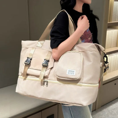 Weekender Duffle Bag Large Capacity with Shoe Compartment for Women