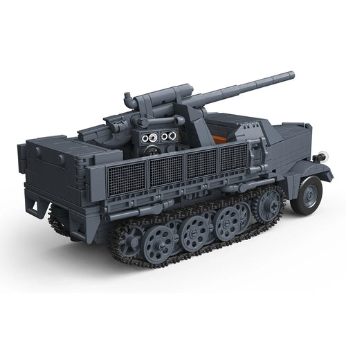 WWII 88mm Flak Gun Half-Track Military Building Blocks Set 726Pcs