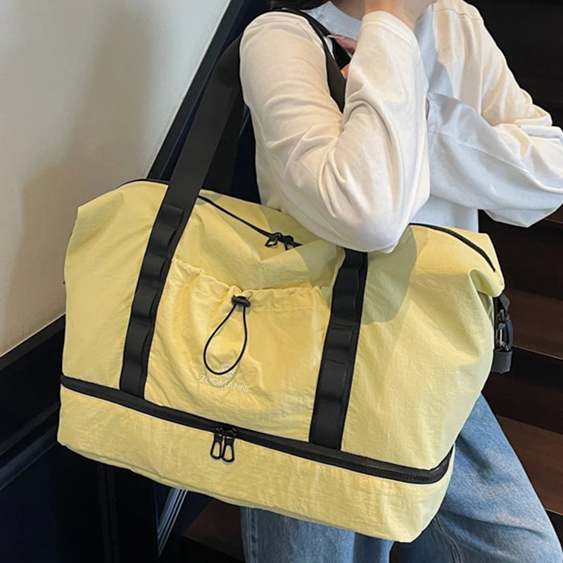 Large Capacity Gym Duffel Bag with Shoe Compartment for Travel & Yoga