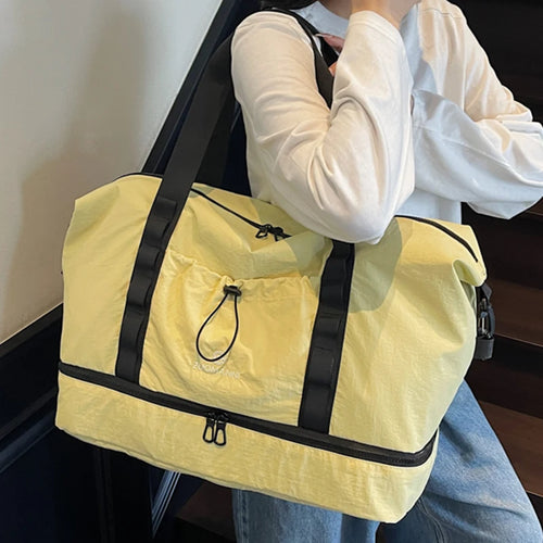 Large Capacity Gym Duffel Bag with Shoe Compartment for Travel & Yoga