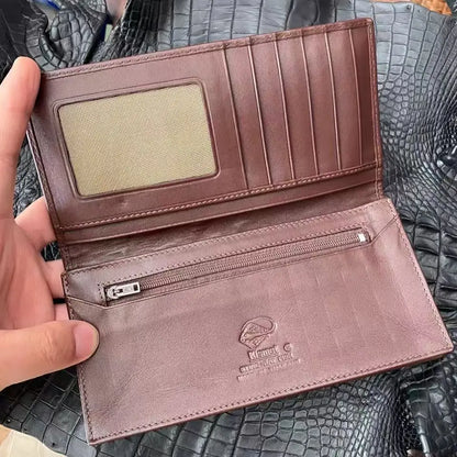 Stingray Skin Long Wallet – Large Capacity Bifold Purse for Men & Women