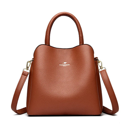 Luxury PU Leather Tote Bag – Women's Designer Crossbody Shoulder Bag