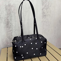 B Satin Black Polka