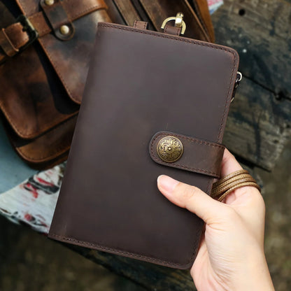 Leather Passport Holder Travel Document Wallet with Zipper