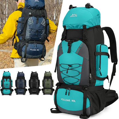 90L Hiking Backpack with Rain Cover – Waterproof Outdoor Rucksack