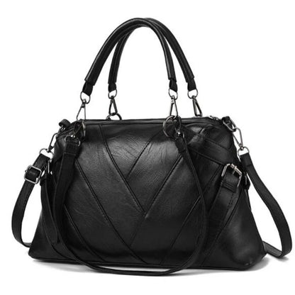 PU Leather Patchwork Handbag for Women – Designer Crossbody Shoulder Bag
