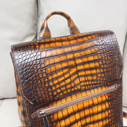 Crocodile Leather Backpack for Men – Business & Travel
