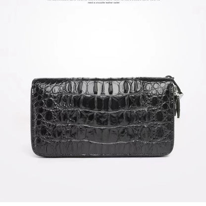 Crocodile Leather Long Organizer Wallet for Men