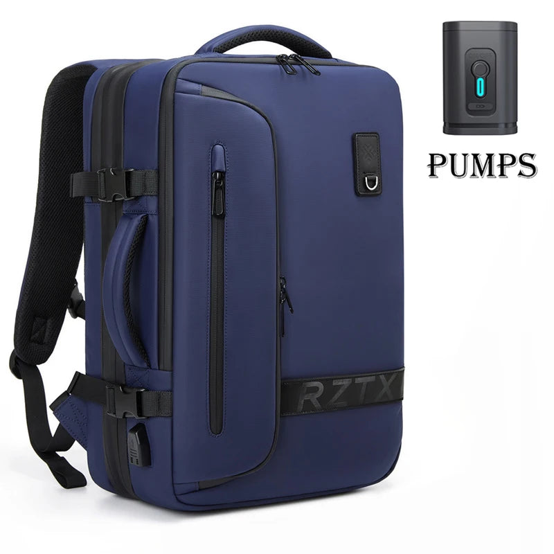Expandable Laptop Backpack for Men – Vacuum Compression, USB Charging & Large Capacity