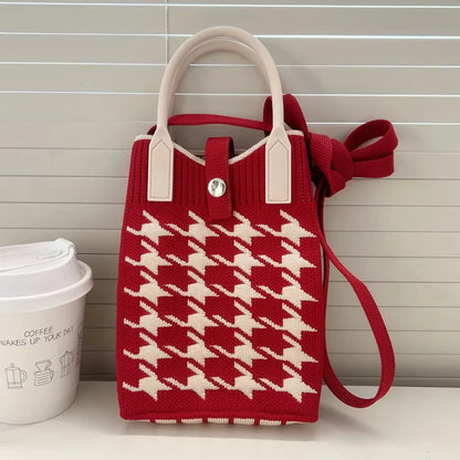 Heart Knit Mini Handbag – Cute Women's Shoulder & Crossbody Bag