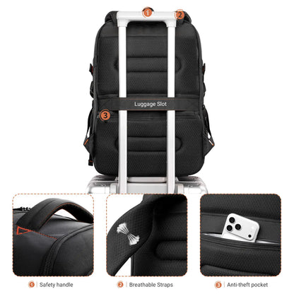 Large Capacity Travel Backpack for Men – Water-Repellent 17.3" Laptop Bag