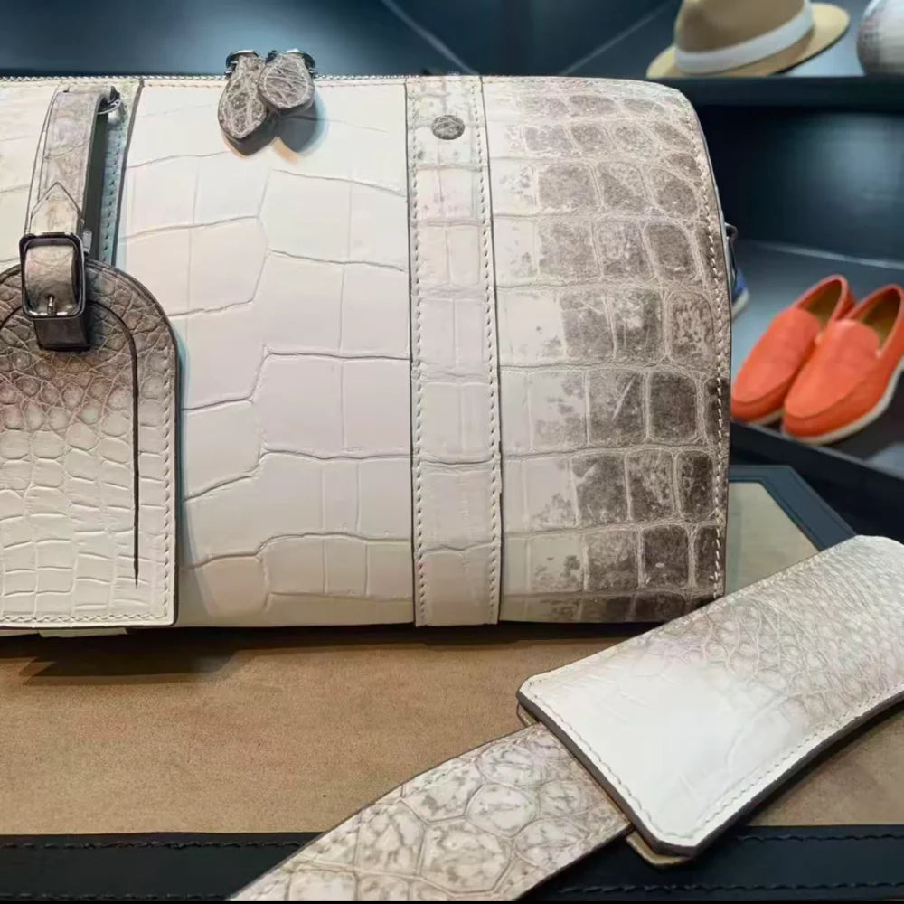 Himalayan Crocodile Leather Boston Bag – Men's Luxury Crossbody