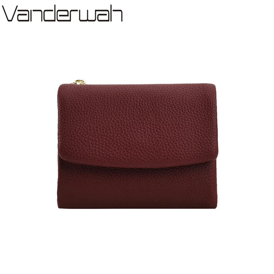 Leather Trifold Wallet for Women – Slim Card Holder Clutch Purse