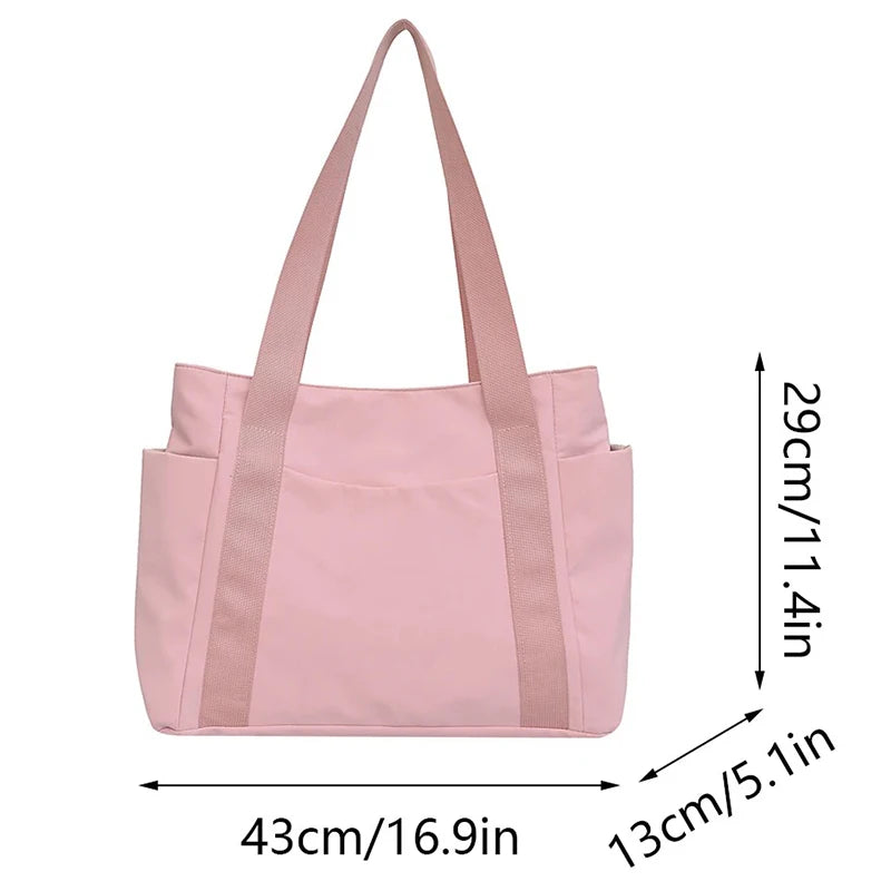 Women's Casual Tote Bag with Zipper & Multiple Pockets