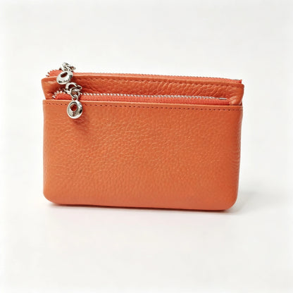 Genuine Leather Zipper Coin Purse for Women