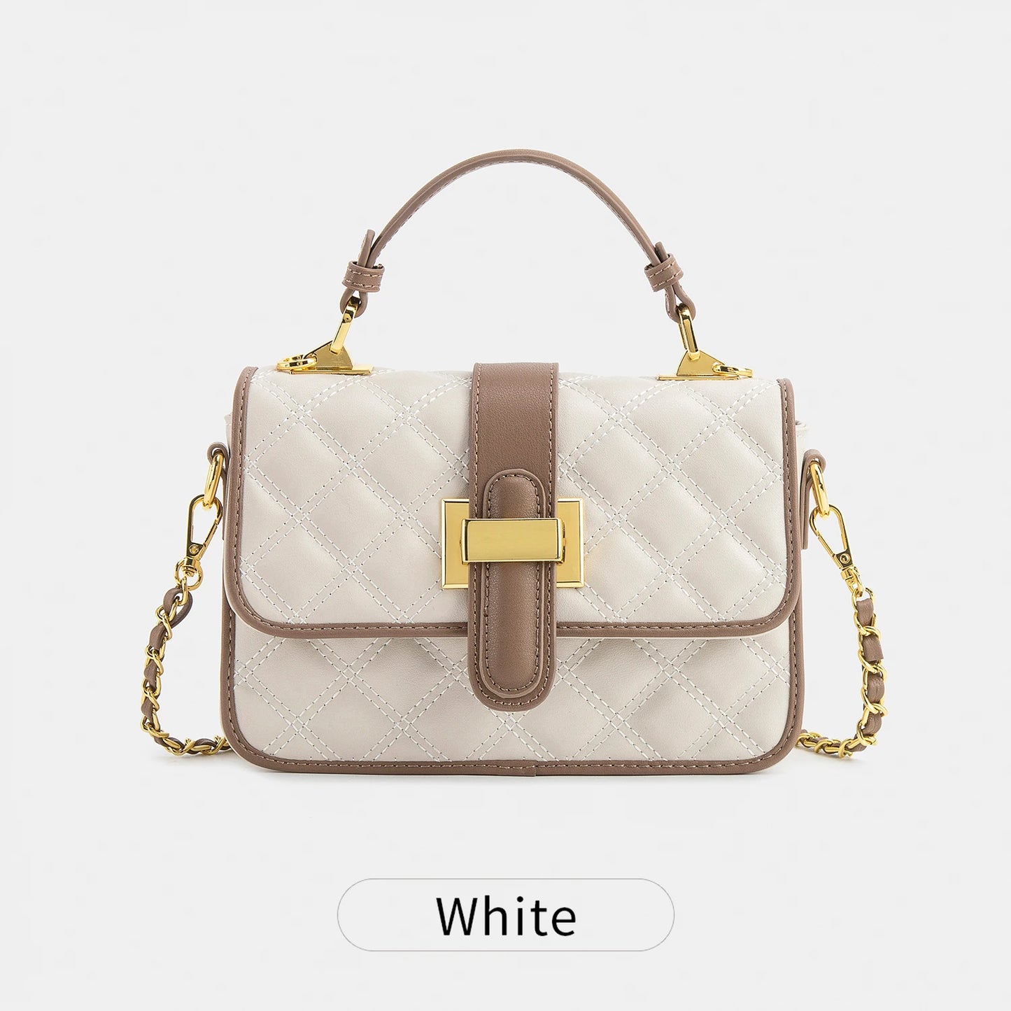 Quilted Leather Crossbody Bag – Women's Color Block Shoulder Bag