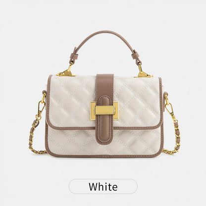 Quilted Leather Crossbody Bag – Women's Color Block Shoulder Bag