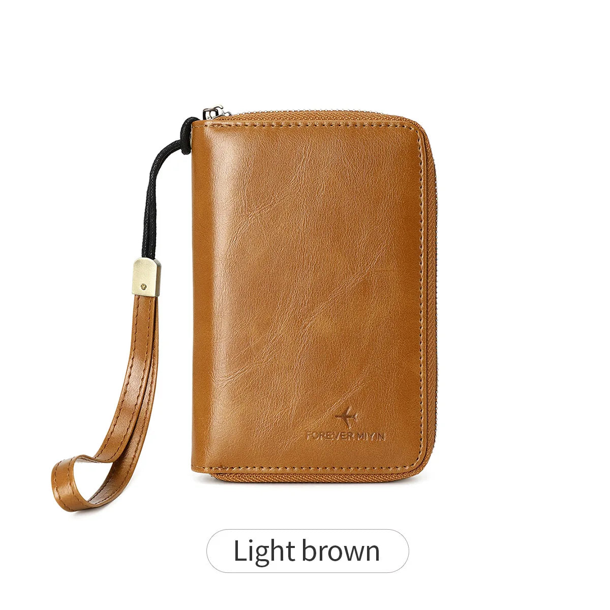 RFID Blocking Passport Wallet – PU Leather Zipper Travel Card Holder with ID Window