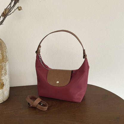 Slouchy Dumpling Shoulder Bag Women Retro Nylon Underarm Bag