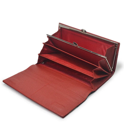 Crocodile Patent Leather Women's Long Wallet Magnetic Buckle