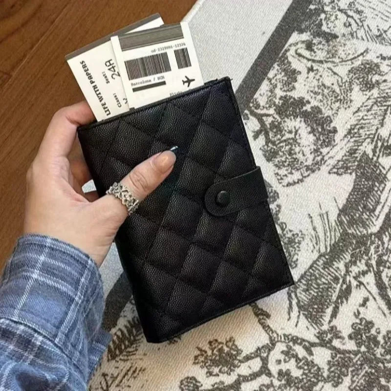 Leather Passport Holder – Women's Quilted Travel Wallet & Card Case