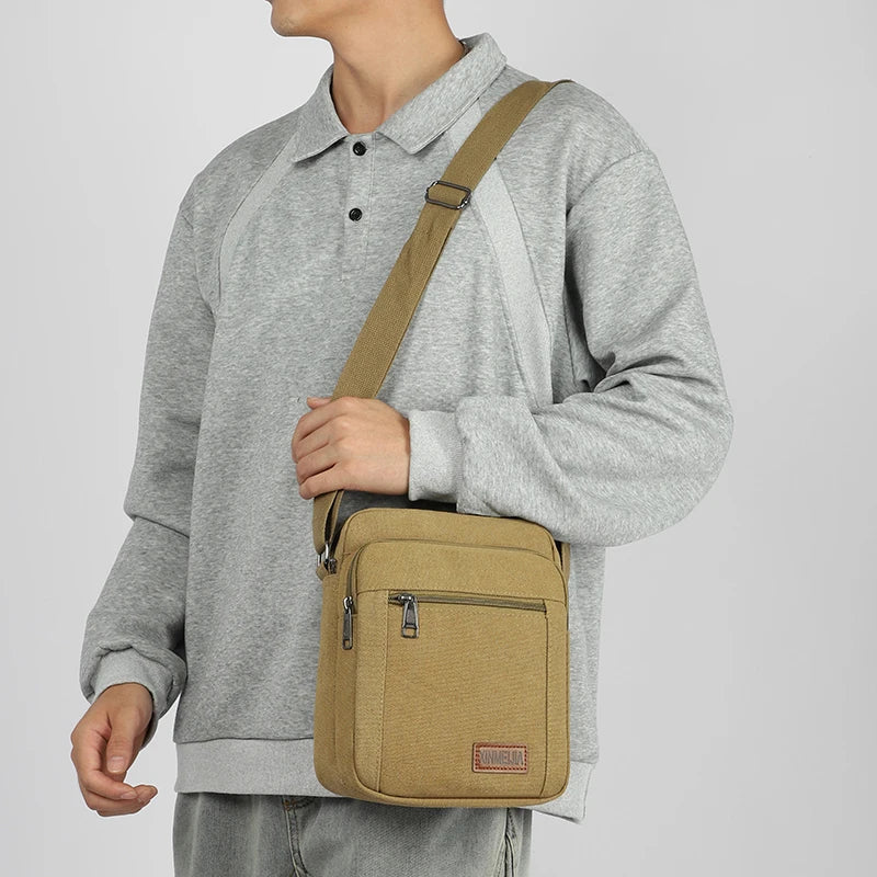 Canvas Crossbody Bag for Men – Vintage Messenger Sling