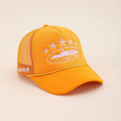 Unisex Men Women Cap Pentagram Embroidery Baseball Net Caps Spring Summer Outdoor Adjustable Casual