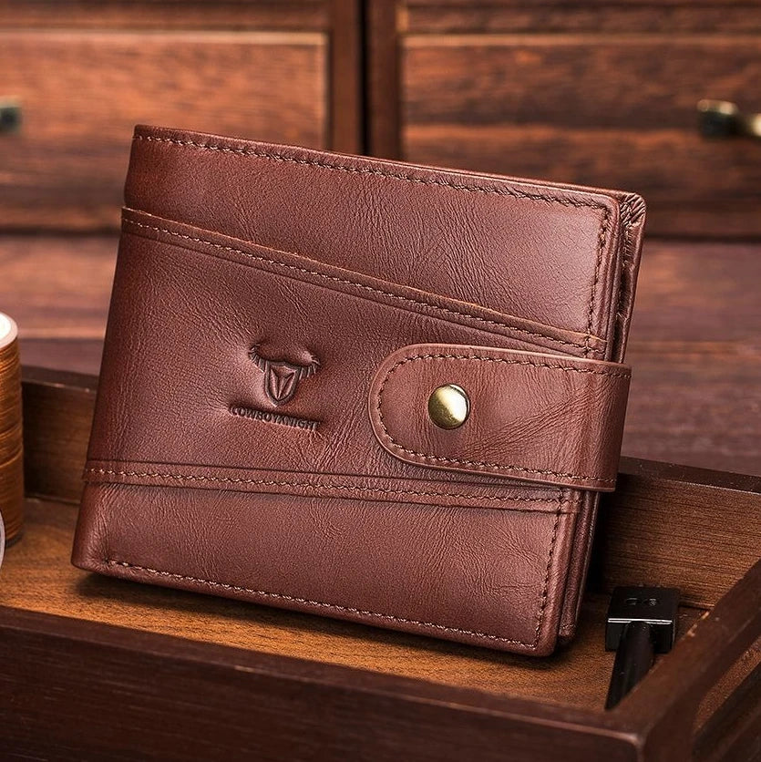 Men's Vintage Genuine Cowhide Leather Bifold Wallet