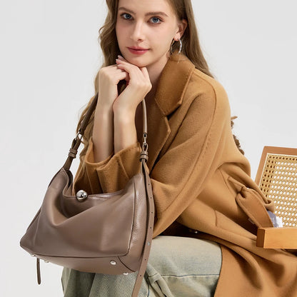 Women's Genuine Leather Crossbody Bag Large Capacity