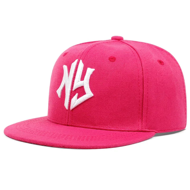 NY Embroidery Snapback Baseball Cap – Unisex Flat Brim Hat