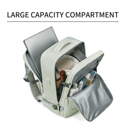 Women's Travel Backpack – 16" Laptop, USB Charging, Waterproof