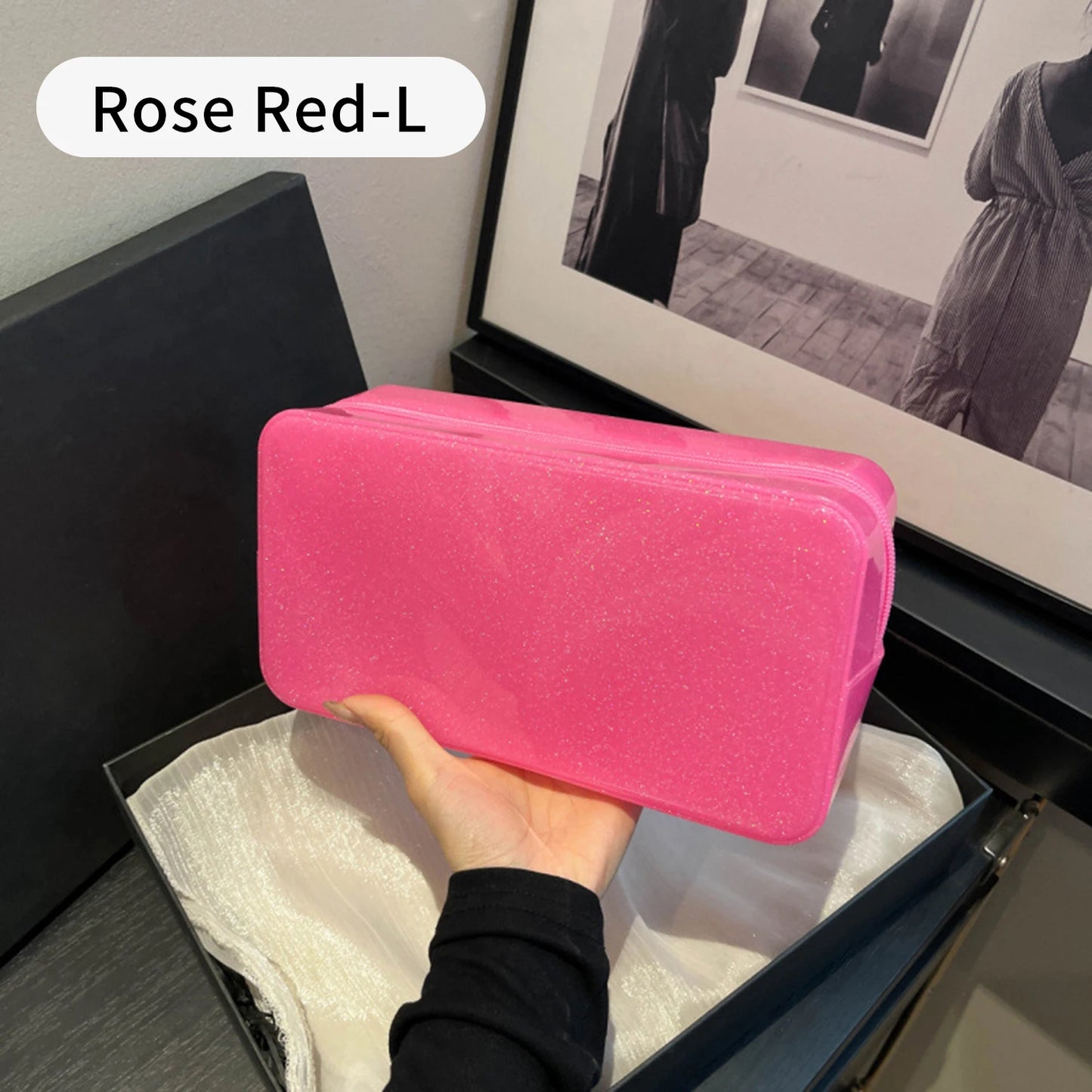 Large Capacity Waterproof Cosmetic Bag – PVC Travel Toiletry Organizer