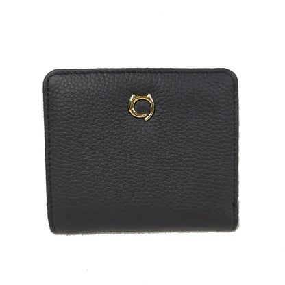 Genuine Leather Cat Charm Short Wallet for Women