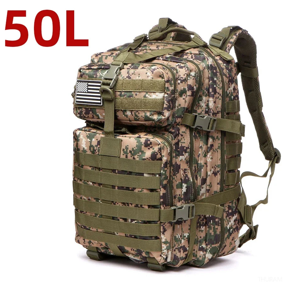 Tactical Backpack 25L/50L Waterproof MOLLE Hunting Camping Hiking Bag