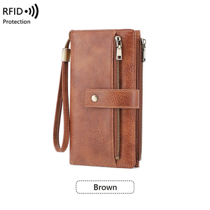 RFID Blocking Women's Long Wallet – Large Capacity PU Leather