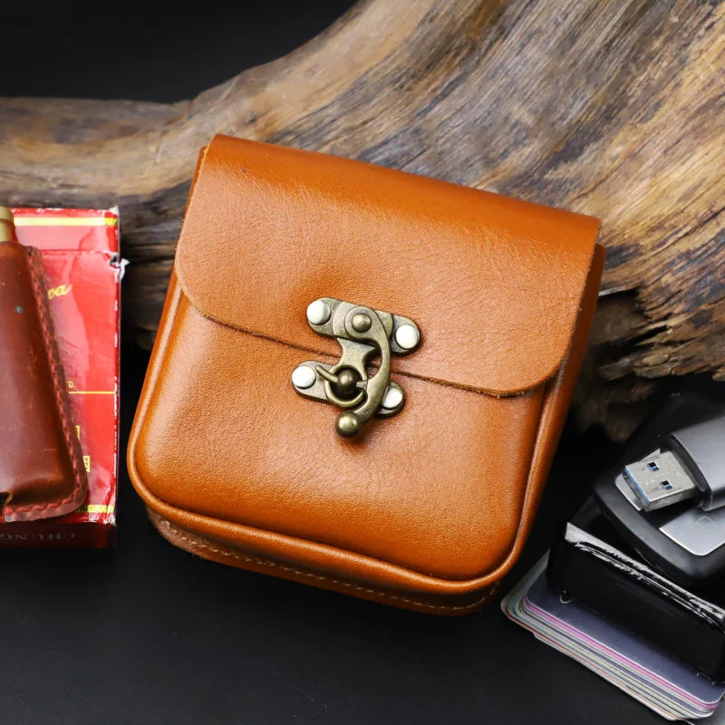 Genuine Leather Belt Bag Waist Pouch for Men