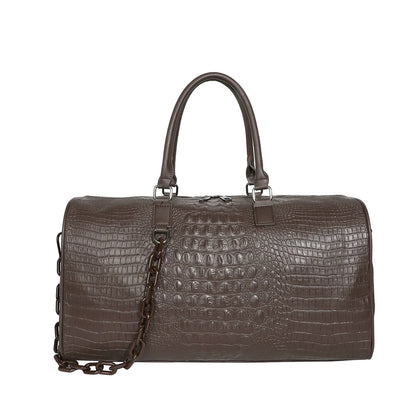 Crocodile Pattern PU Leather Travel Duffle Bag for Women