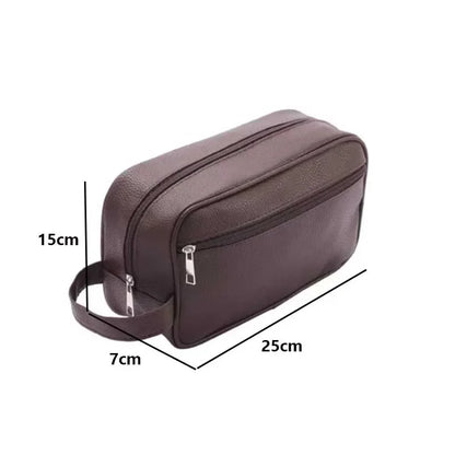 Men's Waterproof Travel Toiletry Bag – PVC Lychee Pattern Dopp Kit