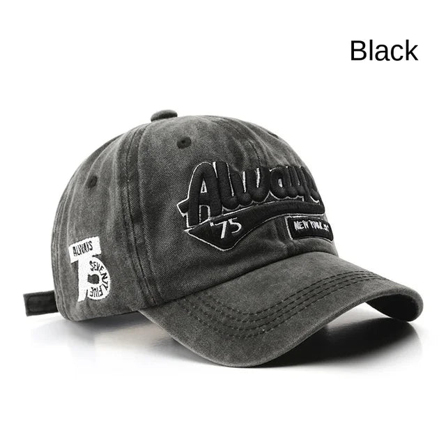 Retro Washed Embroidered Baseball Cap – Unisex Snapback Hat