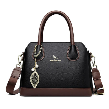Luxury Leather Tote Bag for Women | 3-Layer Handbag