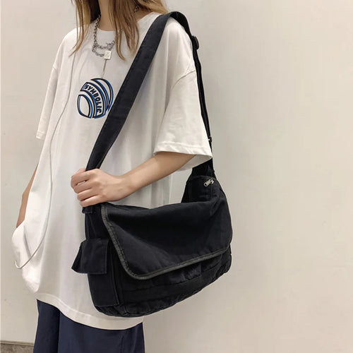 Canvas Messenger Bag – Large Capacity Women's Shoulder Bag