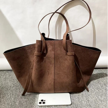 Large Capacity Women's Wing Shoulder Bag – Luxury Suede Tote