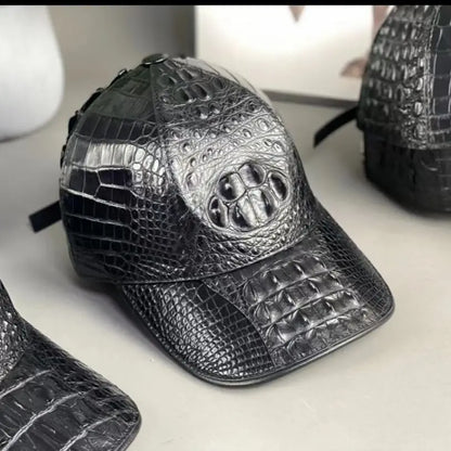 Luxury Crocodile Leather Baseball Cap for Men