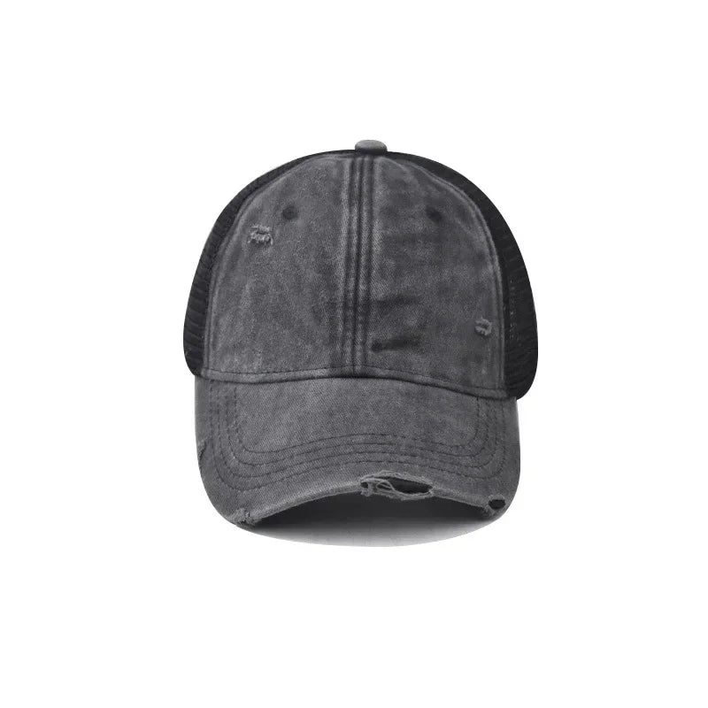 Vintage Washed Mesh Baseball Cap – Unisex UV Protection Hat