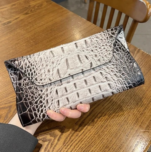 Crocodile Pattern Clutch Envelope Bag for Women