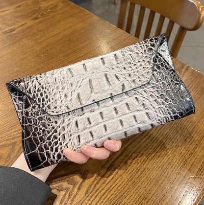 Crocodile Pattern Clutch Envelope Bag for Women