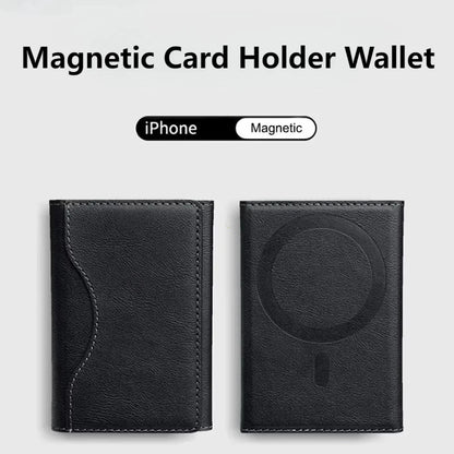 Magnetic Phone Wallet – PU Leather Trifold Card Holder for iPhone