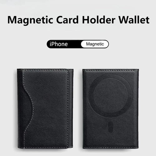 Magnetic Phone Wallet – PU Leather Trifold Card Holder for iPhone