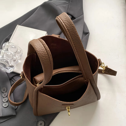 Crossbody Bag - Retro Solid Color Multifunctional Handbag